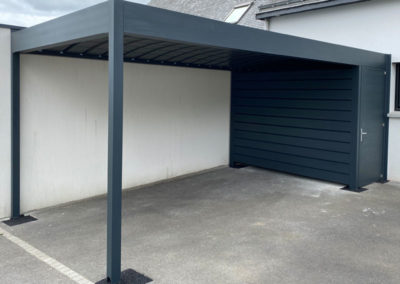 Carport alu avec abri de jardin