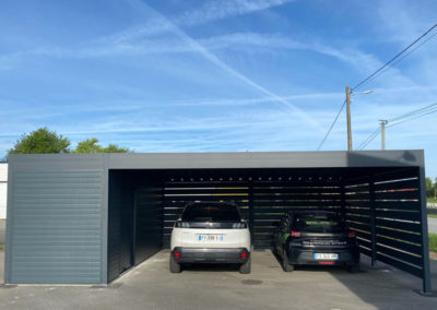 Carport alu avec abri de jardin
