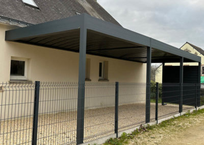 Carport alu accolé sur mesure Bretagne