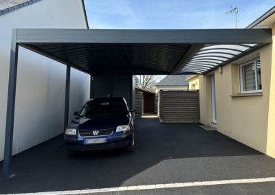 GardenKuB carport alu avec abri de jardin Bretagne