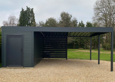 Carport alu avec abri de jardin