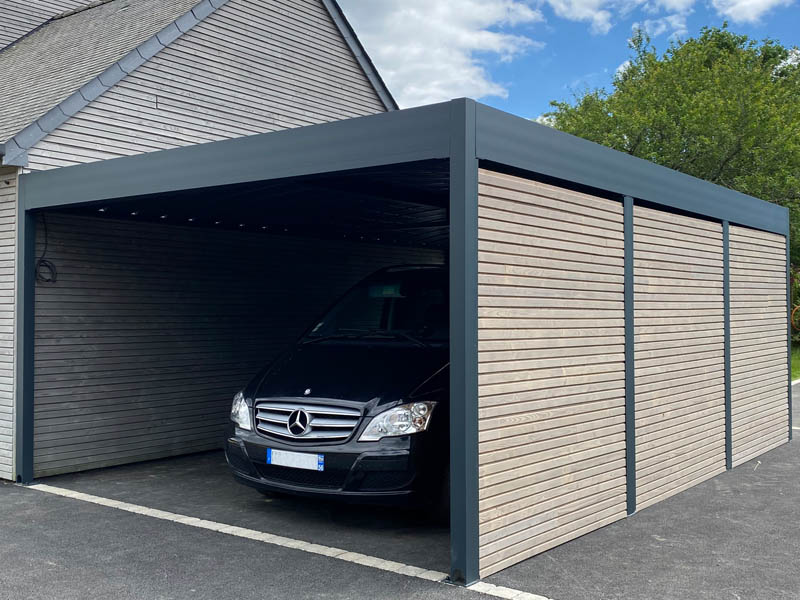 Carport alu lames bois Morbihan