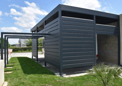 Carport camping car aluminium sur mesure adossé ou autoporté sur mesure sur les départements 56-35-22-29-44
