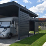 Carport camping car aluminium sur mesure adossé ou autoporté sur mesure sur les départements 56-35-22-29-44