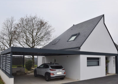 Carport alu avec retour alu