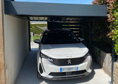 Carport alu en trapèze fermé