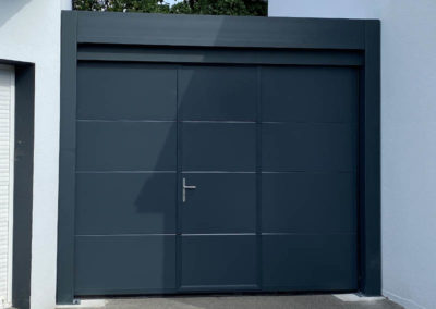 carport alu avec porte sectionnelle