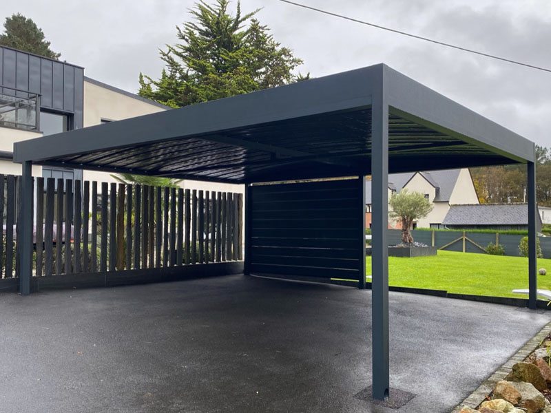 Double carport alu pour 2 voitures