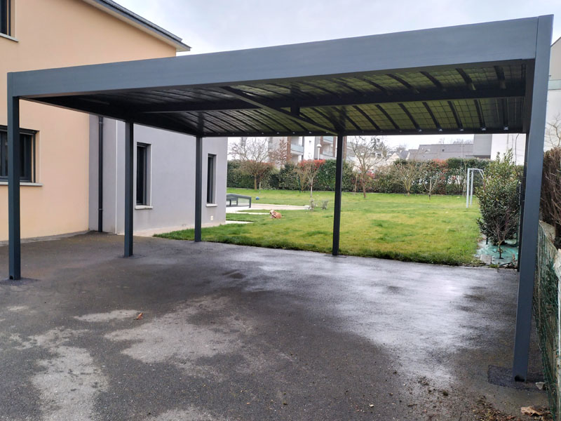 Carport alu en trapèze