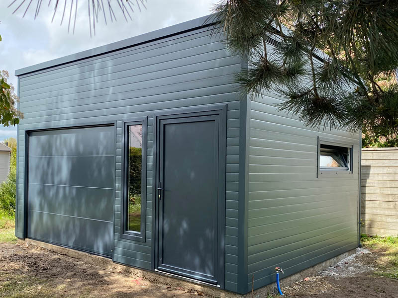 Garage préfabriqué 5.00 m x 4.00 m Garage design préfabriqué isolé sur mesure sans entretien